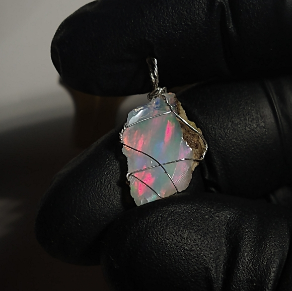 Unique Natural Opal Pendant 925 - Picture 4 of 9